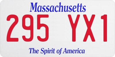 MA license plate 295YX1