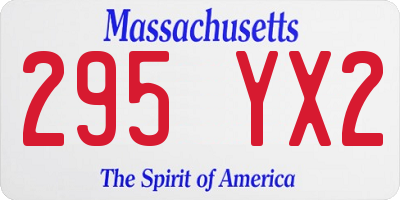 MA license plate 295YX2