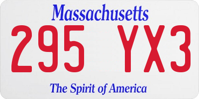 MA license plate 295YX3