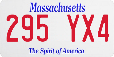 MA license plate 295YX4