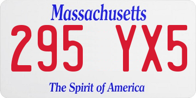 MA license plate 295YX5