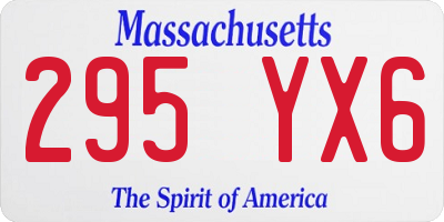 MA license plate 295YX6