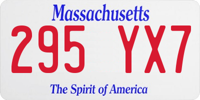 MA license plate 295YX7