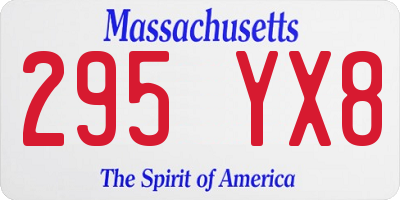 MA license plate 295YX8