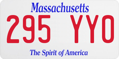 MA license plate 295YY0