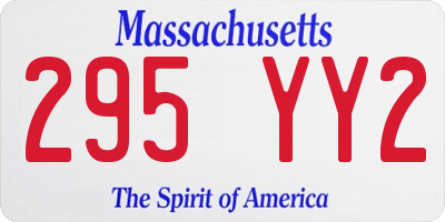 MA license plate 295YY2