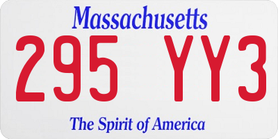 MA license plate 295YY3