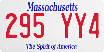 MA license plate 295YY4