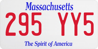 MA license plate 295YY5