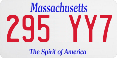 MA license plate 295YY7