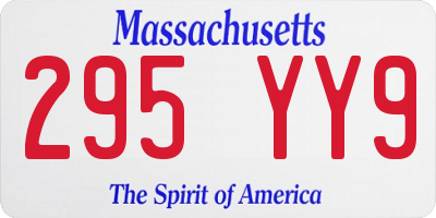 MA license plate 295YY9