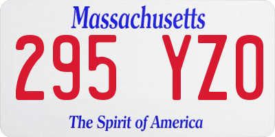 MA license plate 295YZ0