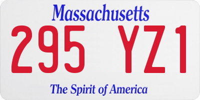MA license plate 295YZ1