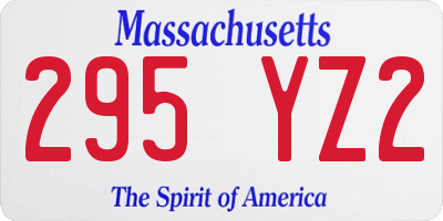 MA license plate 295YZ2