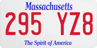 MA license plate 295YZ8