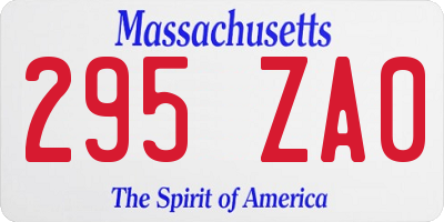 MA license plate 295ZA0