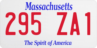 MA license plate 295ZA1