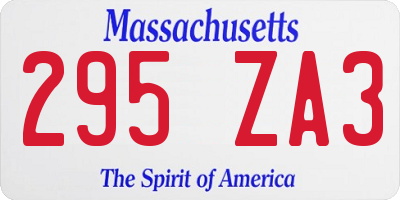 MA license plate 295ZA3