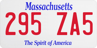 MA license plate 295ZA5