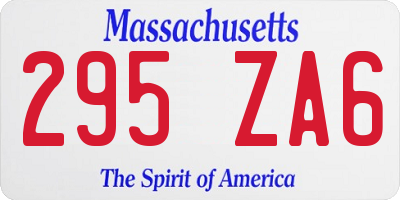 MA license plate 295ZA6