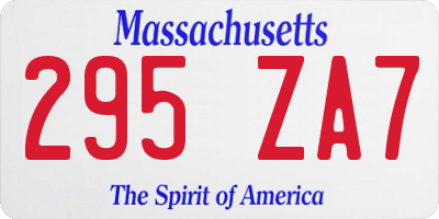 MA license plate 295ZA7
