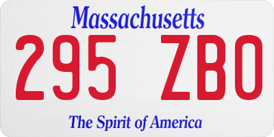 MA license plate 295ZB0