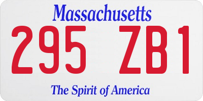 MA license plate 295ZB1