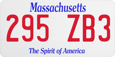 MA license plate 295ZB3
