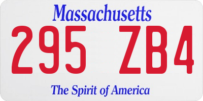 MA license plate 295ZB4