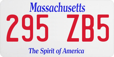 MA license plate 295ZB5