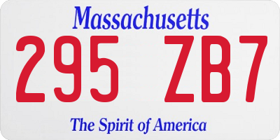 MA license plate 295ZB7