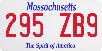 MA license plate 295ZB9