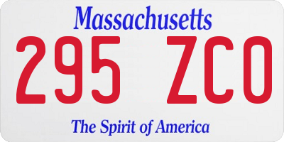 MA license plate 295ZC0