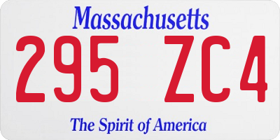 MA license plate 295ZC4