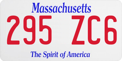 MA license plate 295ZC6