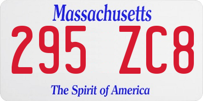 MA license plate 295ZC8