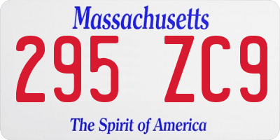 MA license plate 295ZC9