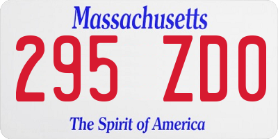 MA license plate 295ZD0