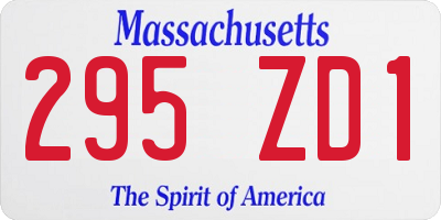 MA license plate 295ZD1