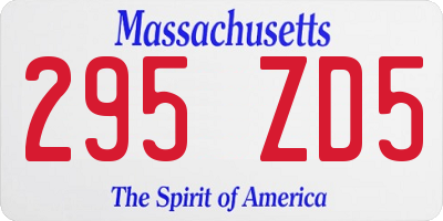 MA license plate 295ZD5