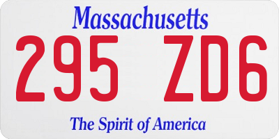 MA license plate 295ZD6