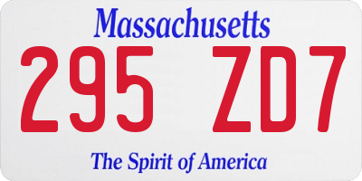 MA license plate 295ZD7