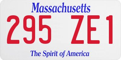 MA license plate 295ZE1