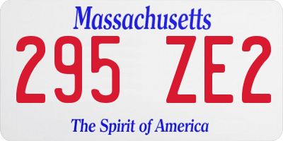 MA license plate 295ZE2