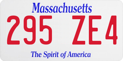 MA license plate 295ZE4