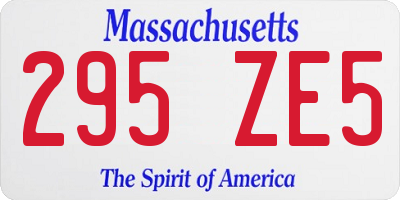 MA license plate 295ZE5