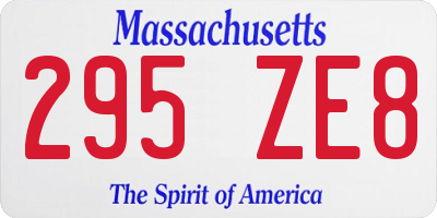 MA license plate 295ZE8