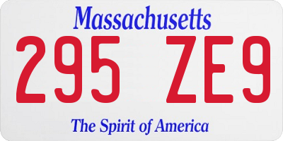 MA license plate 295ZE9