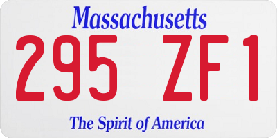 MA license plate 295ZF1