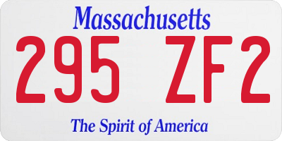 MA license plate 295ZF2